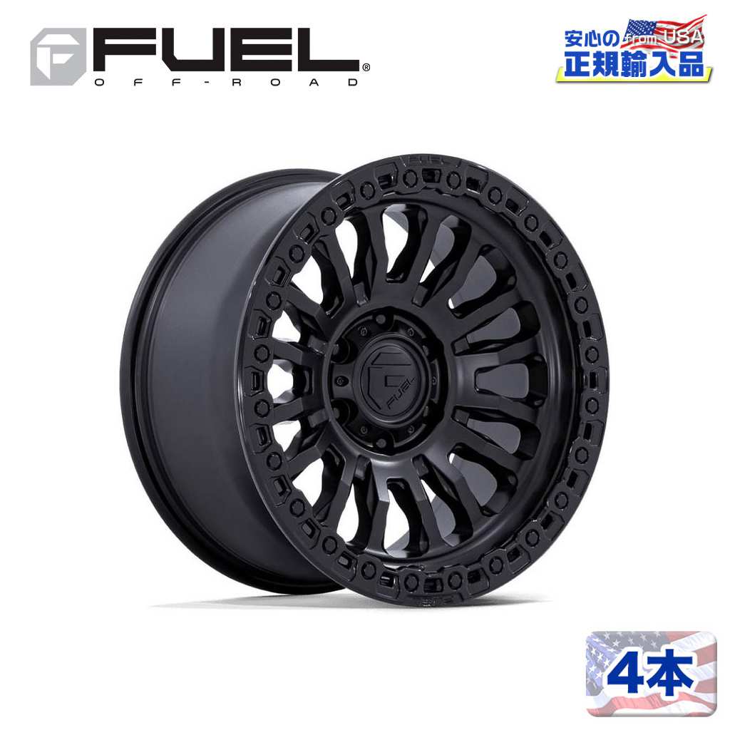【FUEL OFFROAD (フューエルオフロード) 正規代理店】 17インチホイール 4本セット FC857 RINCON 17×8.5 6H 139.7 -1 CB106.1 MATTE BLACK W/ GLOSS BLACK LIP(マットブラック/グロスブラックリップ) 汎用/FC857MB17856801N