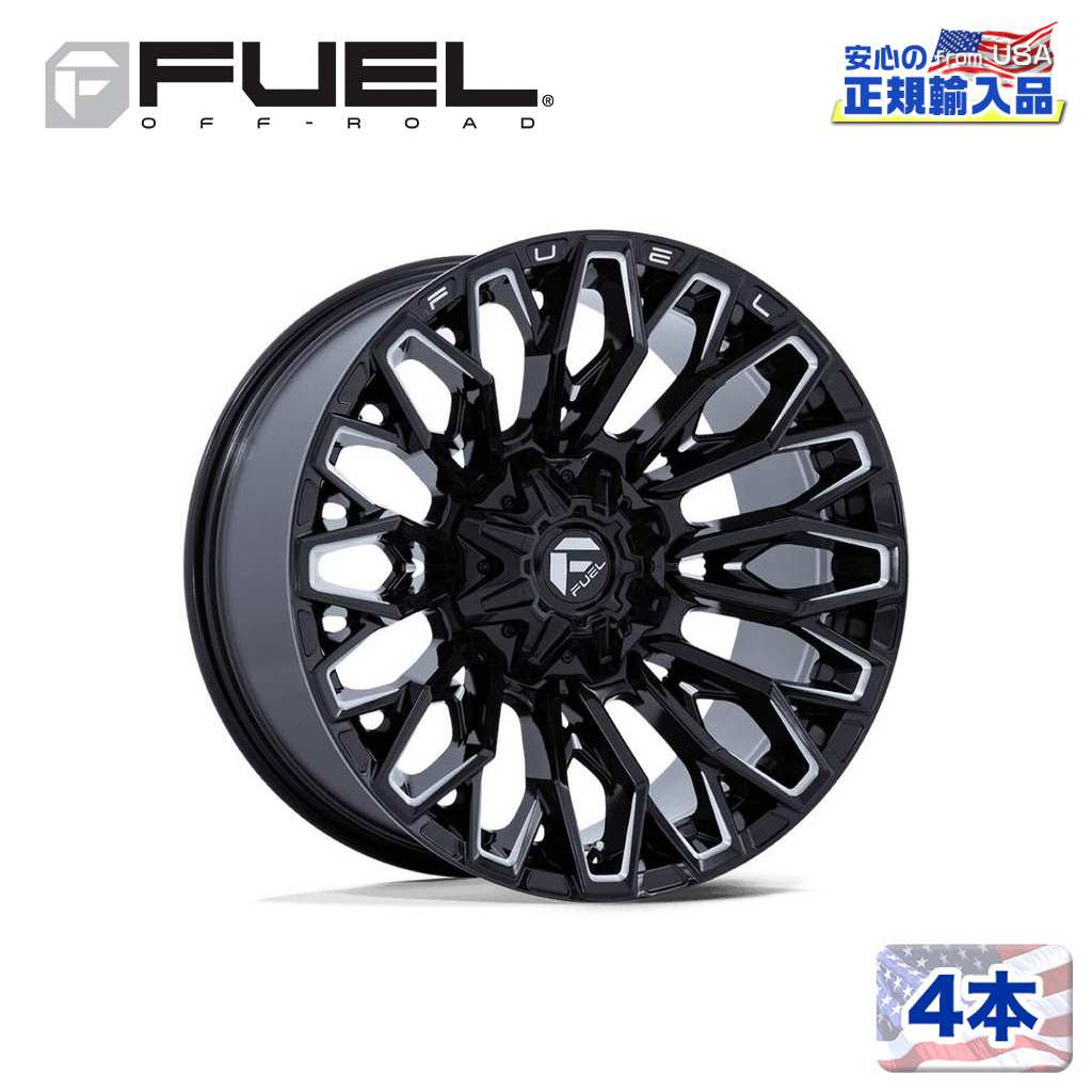 【FUEL OFFROAD (フューエルオフロード) 正規代理店】 20インチホイール 4本セット FC865 STRIKE 20×9 8H 170 +1 CB125.1 GLOSS BLACK MILLED(グロスブラックミルド) 汎用/FC865BE20908701