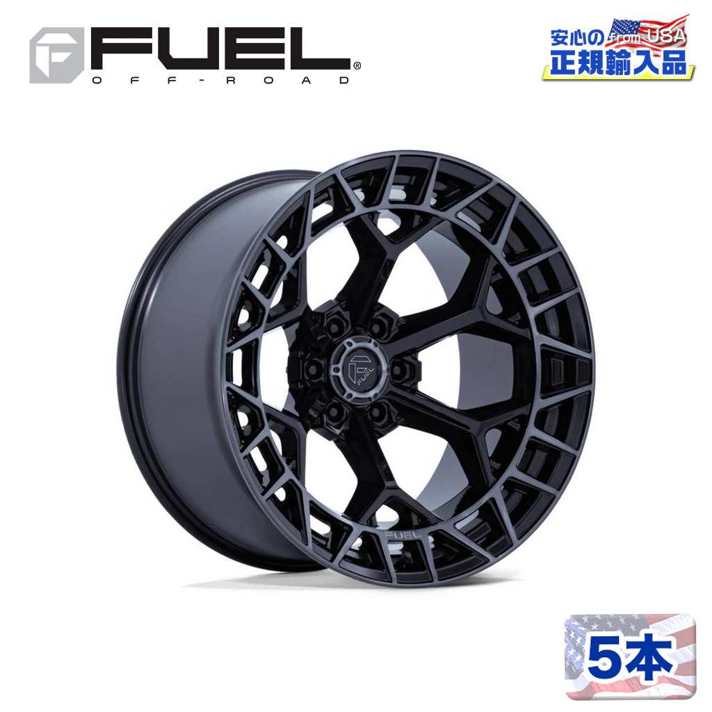 【FUEL OFFROAD (フューエルオフロード) 正規代理店】 20インチホイール 5本セット FC873 CHARGER 20×9 5H 127 +1 CB71.5 GLOSS BLACK BRUSHED DARK TINT(グロスブラックブラッシュド ダークティント) 汎用/FC873BT20905001