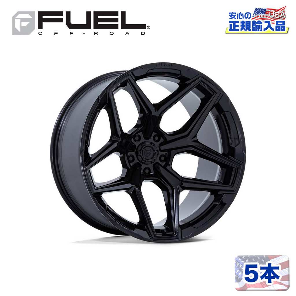 【FUEL OFFROAD (フューエルオフロード) 正規代理店】 20インチホイール 5本セット FLUX 20×10 8H 165.1 -18 CB125.1 GLOSS BLACK(グロスブラック) 汎用/FC854BX20108018N