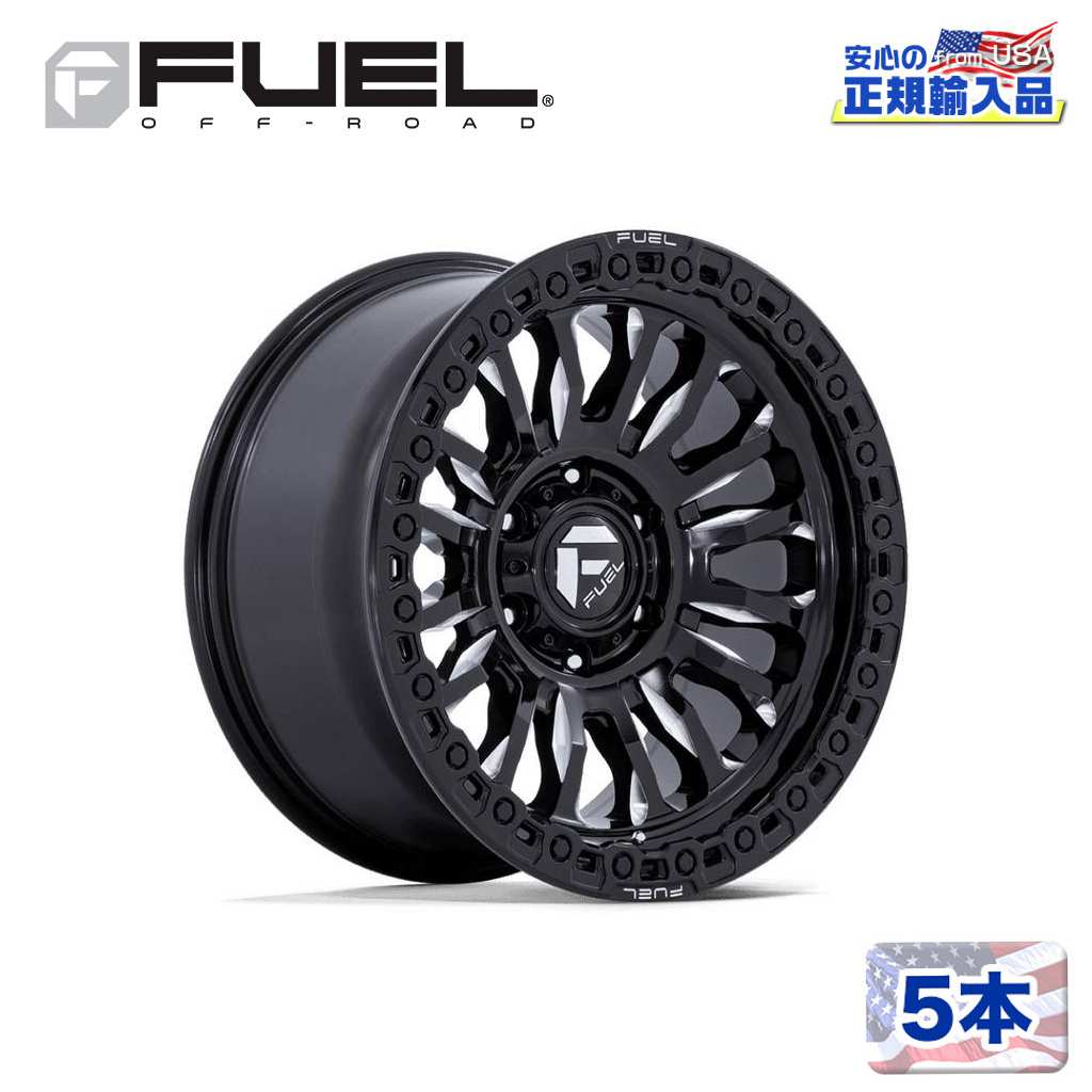【FUEL OFFROAD (フューエルオフロード) 正規代理店】 20インチホイール 5本セット FC857 RINCON 20×9 6H 139.7 +20 CB106.1 GLOSS BLACK MILLED(グロスブラックミルド) 汎用/FC857BE20906820