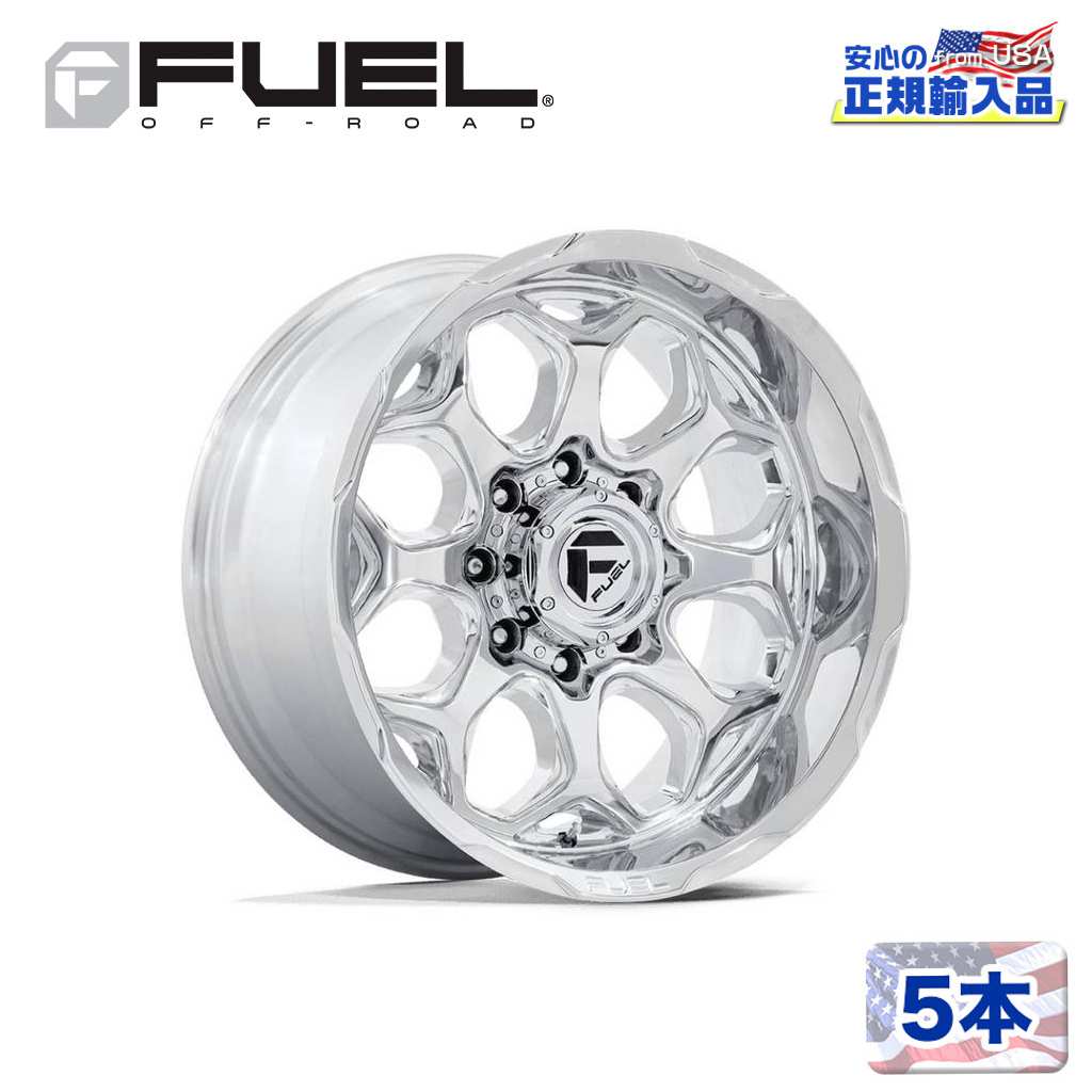 【FUEL OFFROAD (フューエルオフロード) 正規代理店】 20インチホイール 5本セット FC862 SCEPTER 20×9 8H 180 +1 CB124.2 POLISHED MILLED(ポリッシュドミルド) 汎用/FC862HX20908801