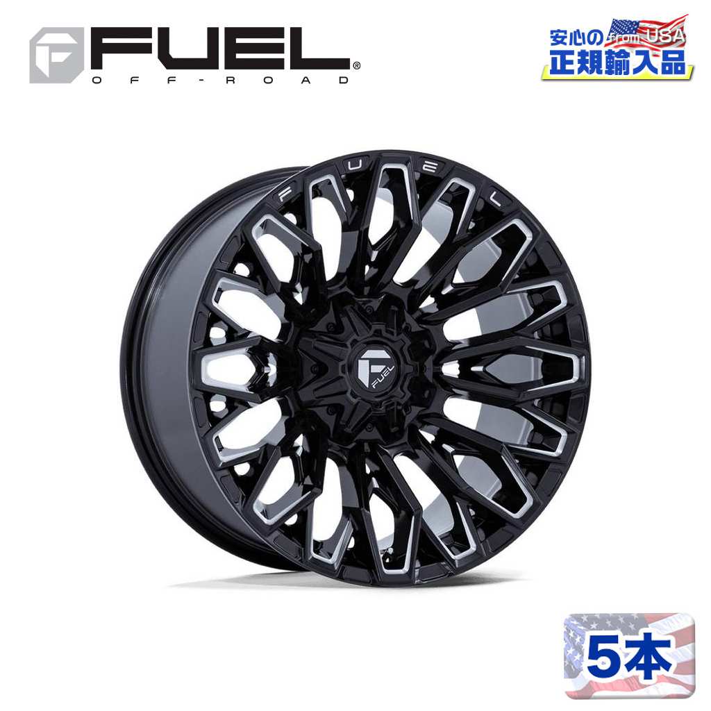 【FUEL OFFROAD (フューエルオフロード) 正規代理店】 22インチホイール 5本セット FC865 STRIKE 22×12 6H 135/139.7 -44 CB106.1 GLOSS BLACK MILLED(グロスブラックミルド) 汎用/FC865BE22126744N