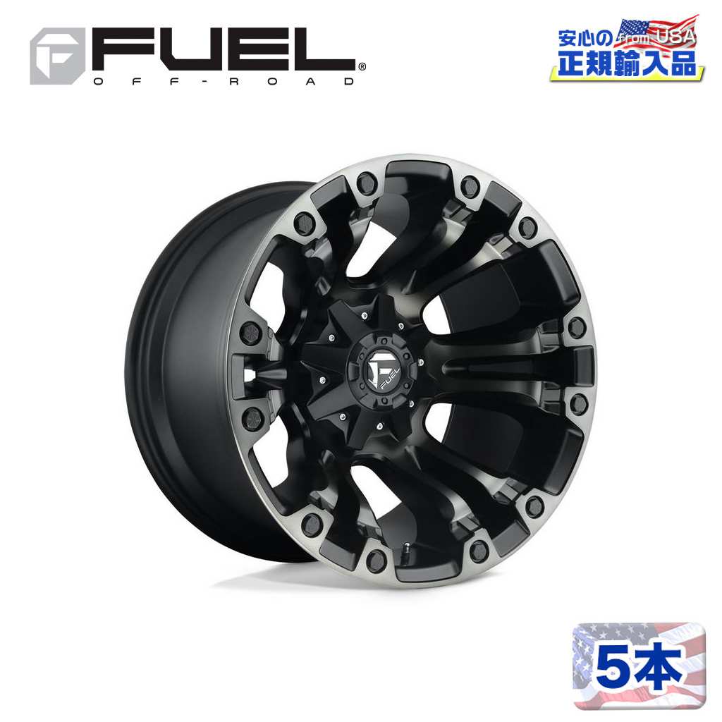 【FUEL OFFROAD (フューエルオフロード) 正規代理店】 18インチホイール 5本セット D851 VAPOR 18×9 8H 180 +20 CB124.2 MATTE BLACK GRAY TINT(マットブラック グレーティント) 汎用/D85118901857A