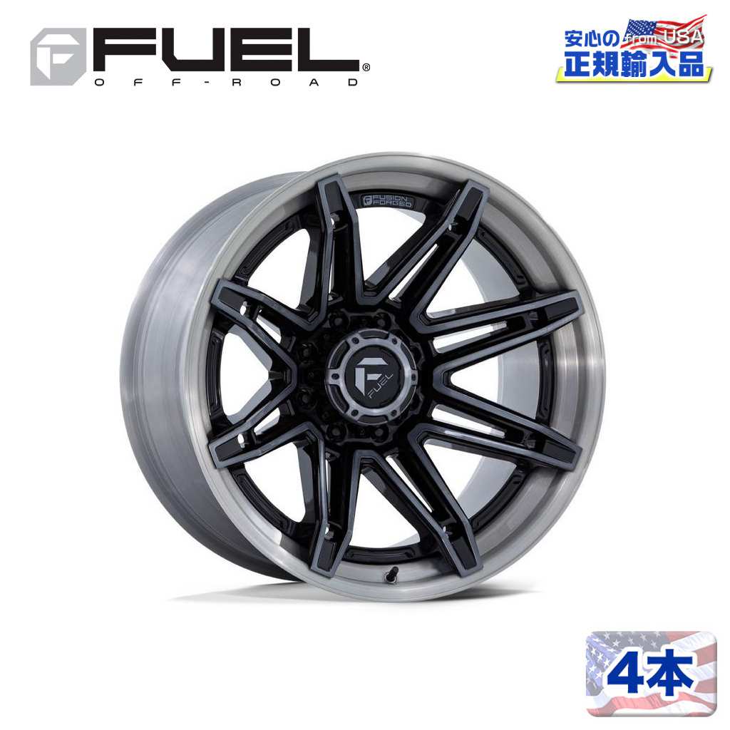 【FUEL OFFROAD (フューエルオフロード) 正規代理店】20インチホイール 4本セットFC401 BRAWL 20&times;10 8H 165.1 -18 CB125.1GLOSS BLACK BRUSHED DARK TINT(グロスブラックブラッシュド ダークティント)汎用/FC401BT20108018N｜USATIRESHOP