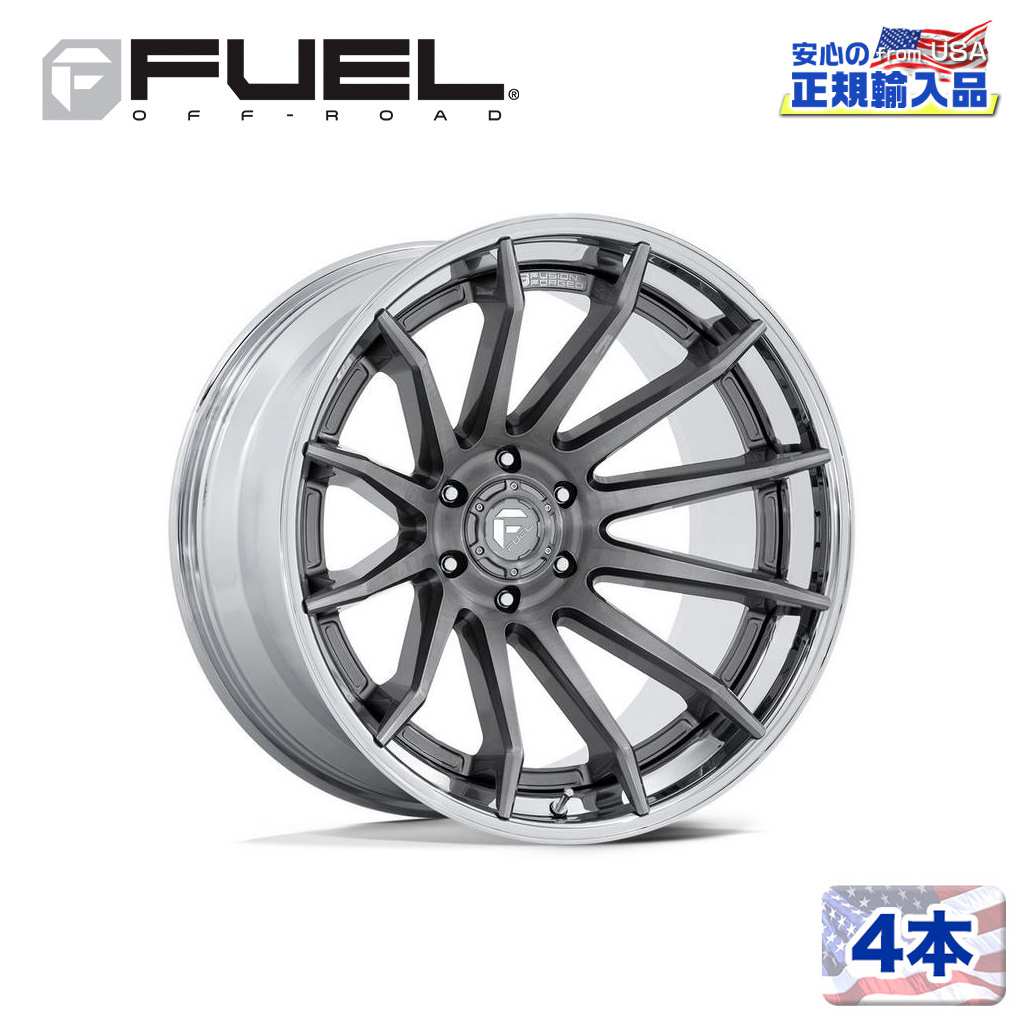 【FUEL OFFROAD (フューエルオフロード) 正規代理店】 22インチホイール 4本セット FC403 BURN 22×12 6H 135 -44 CB87.1 PLATINUM W/ CHROME LIP(プラチナム/クロームリップ) 汎用/FC403AP22126344N