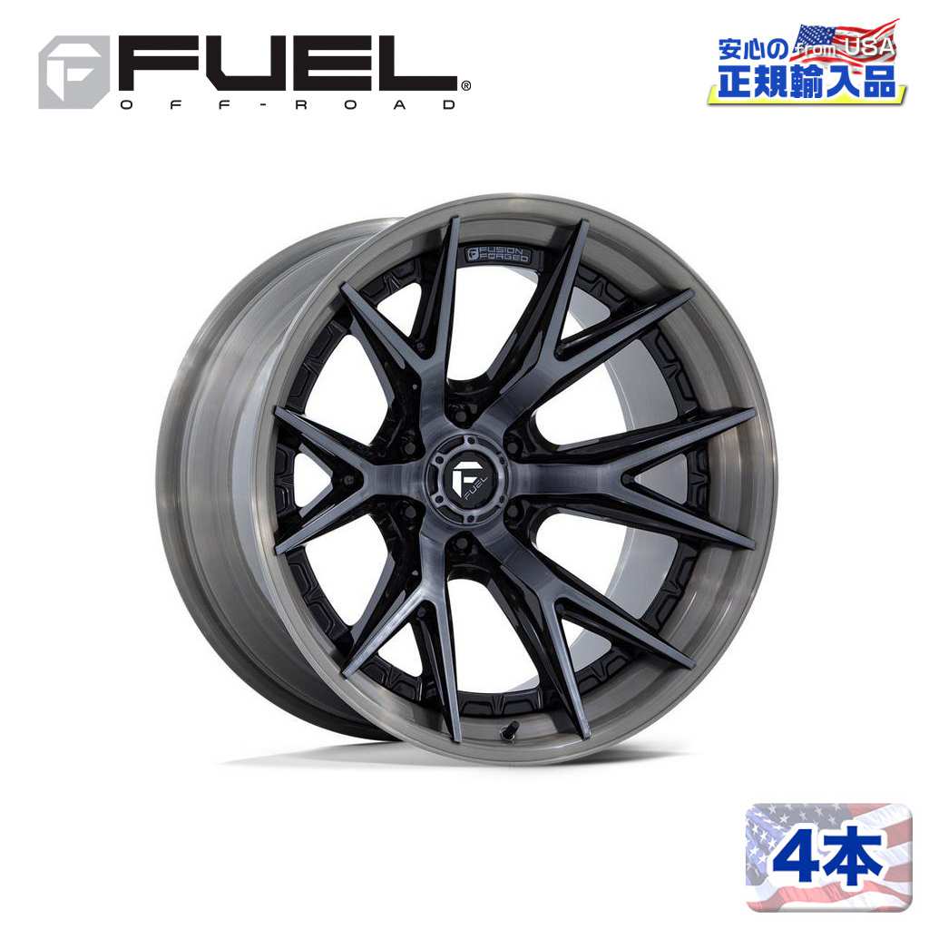 【FUEL OFFROAD (フューエルオフロード) 正規代理店】22インチホイール 4本セットFC402 CATALYST 22×12 6H 135 -44 CB87.1GLOSS BLACK BRUSHED DARK TINT(グロスブラックブラッシュド ダークティント)汎用/FC402BT22126344N|USATIRESHOP