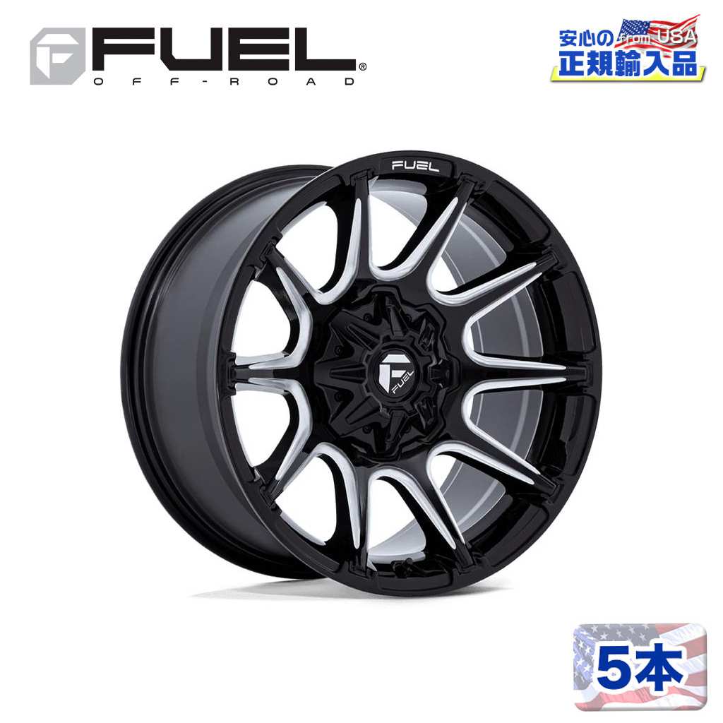 【FUEL OFFROAD (フューエルオフロード) 正規代理店】 22インチホイール 5本セット FC880 SUPER C 22×10 8H 180 +10 CB124.2 GLOSS BLACK MILLED(グロスブラックミルド) 汎用/FC880BE22108810