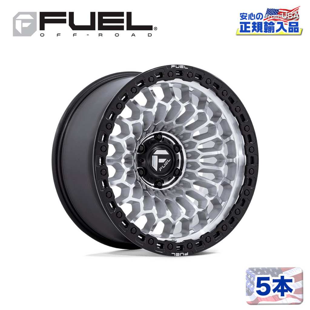 【FUEL OFFROAD (フューエルオフロード) 正規代理店】 20インチホイール 5本セット FC870 SINISTER 20×10 6H 139.7 -18 CB106.1 MACHINED W/ MATTE BLACK LIP(マシーンド/マットブラックリップ) 汎用/FC870DB20106818N