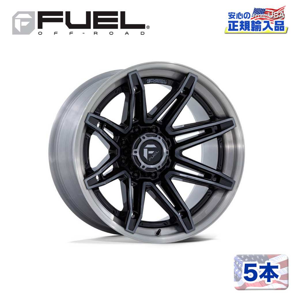 【FUEL OFFROAD (フューエルオフロード) 正規代理店】 24インチホイール 5本セット FC401 BRAWL 24×12 6H 135 -44 CB87.1 GLOSS BLACK BRUSHED DARK TINT(グロスブラックブラッシュド ダークティント) 汎用/FC401BT24126344N