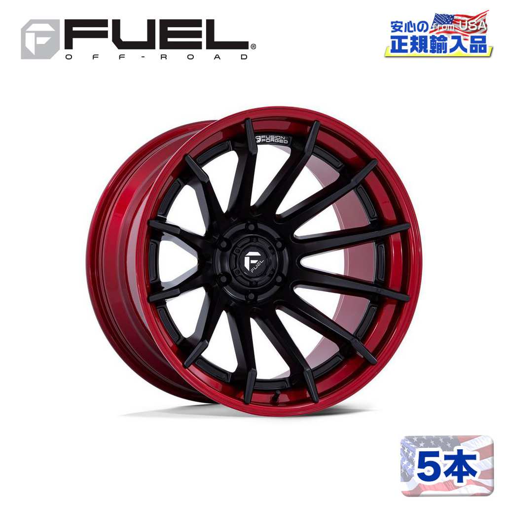 【FUEL OFFROAD (フューエルオフロード) 正規代理店】20インチホイール 5本セットFC403 BURN 20×9 6H 135 +1 CB87.1MATTE BLACK W/ CANDY RED LIP(マットブラック/キャンディーレッドリップ)汎用/FC403MQ20906301|USATIRESHOP