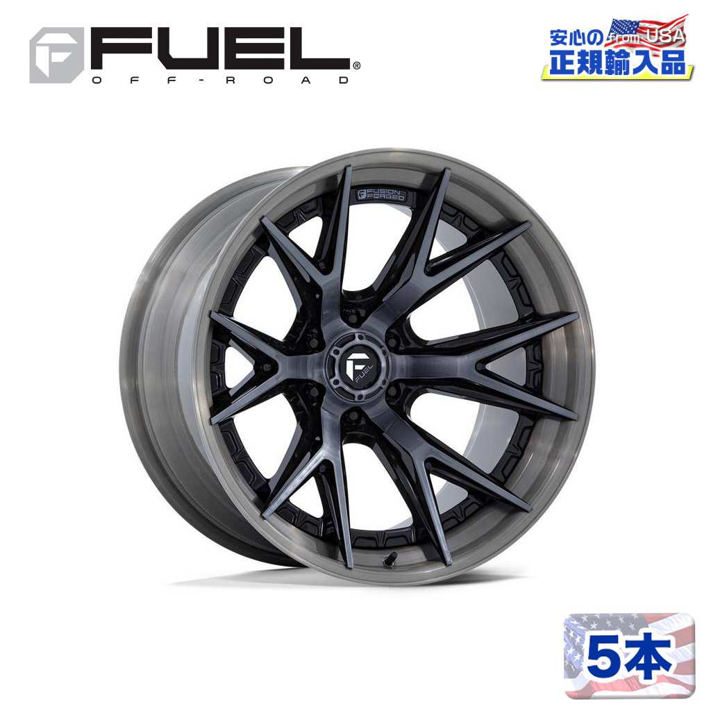 【FUEL OFFROAD (フューエルオフロード) 正規代理店】20インチホイール 5本セットFC402 CATALYST 20&times;9 8H 170 +1 CB125.1GLOSS BLACK BRUSHED DARK TINT(グロスブラックブラッシュド ダークティント)汎用/FC402BT20908701｜USATIRESHOP