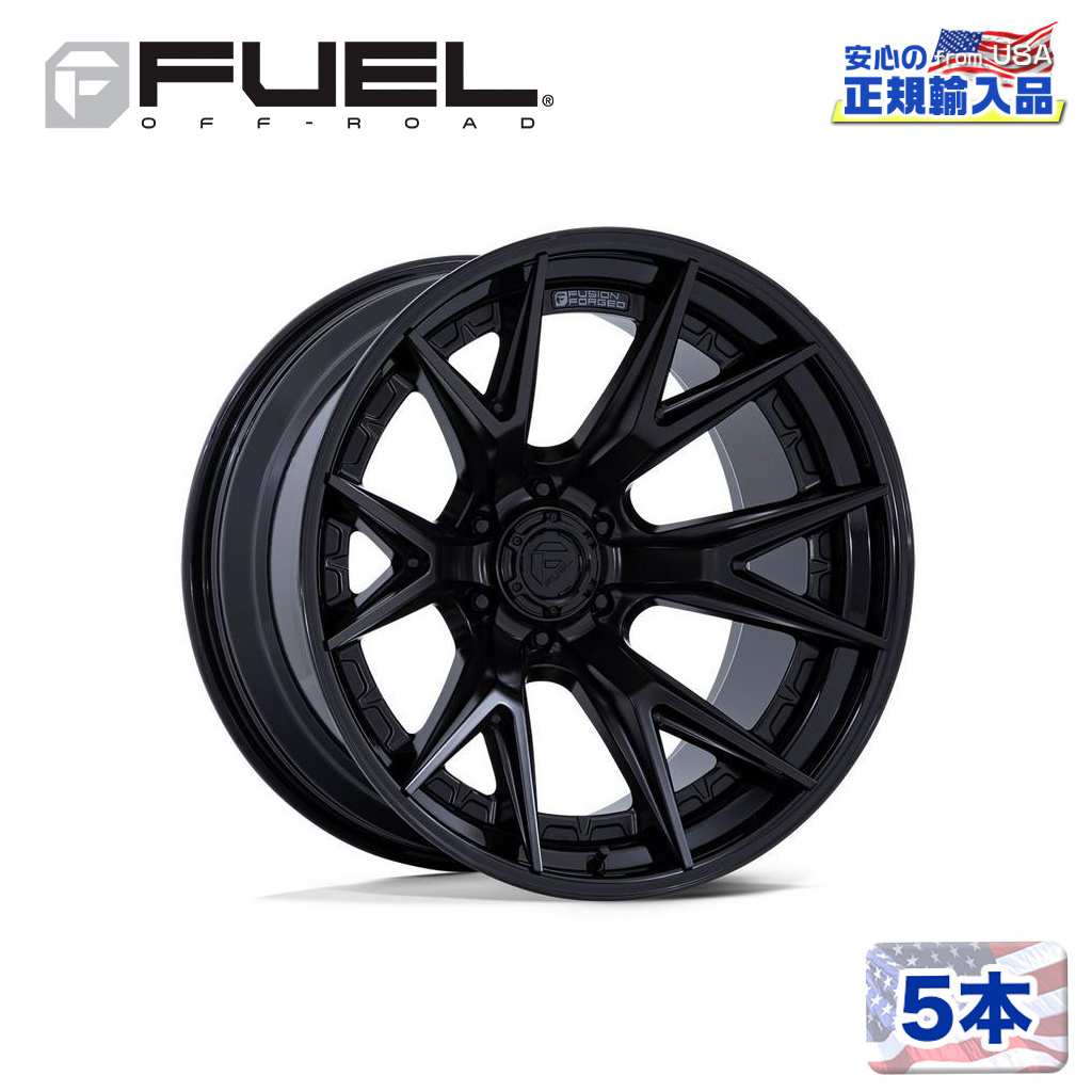 【FUEL OFFROAD (フューエルオフロード) 正規代理店】 22インチホイール 5本セット FC402 CATALYST 22×10 8H 180 -18 CB124.2 MATTE BLACK W/ GLOSS BLACK LIP(マットブラック/グロスブラックリップ) 汎用/FC402MX22108818N