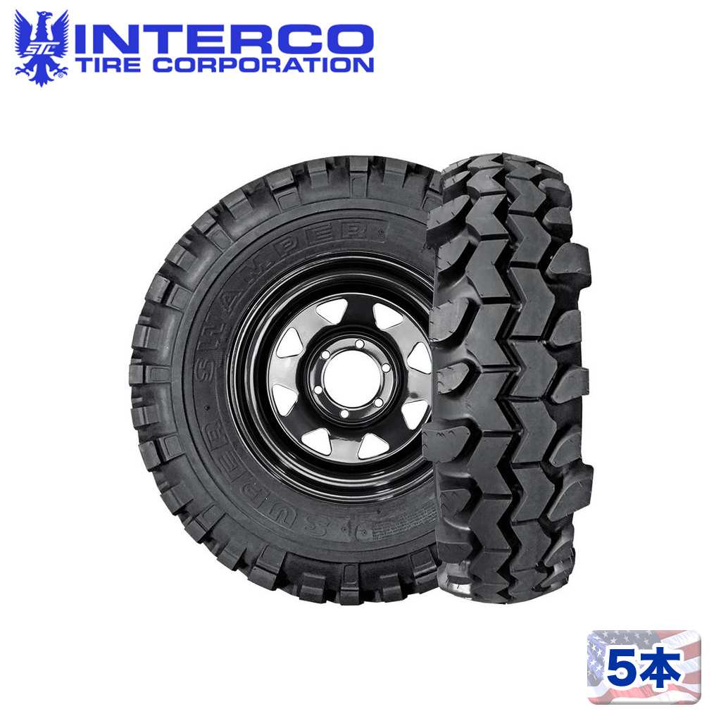 【INTERCO TIRE 正規品】 16.5インチタイヤ 5本 Narrow Super Swamper スーパースワンパー TSL 34×9.5/16.5LT ブラックレター バイアス