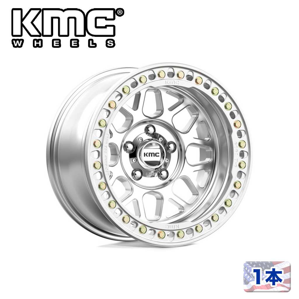 【KMC（ケーエムシー）日本販売代理店】 20インチアルミホイール 1本 汎用 KM235 GRENADE CRAWL BEADLOCK MACHINED 20×10J 6H 139.7 -48 CB108