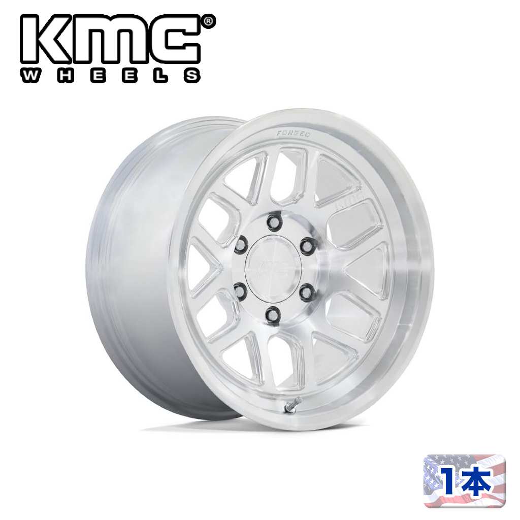 【KMC（ケーエムシー）日本販売代理店】 17インチアルミホイール 1本 汎用 KM446 MESA FORGED MONOBLOCK RAW MACHINED 17×8.5J 6H 135 ±0 CB87.1