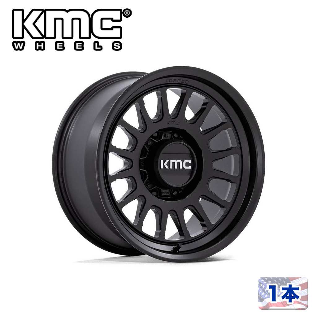 【KMC 正規品】 17インチホイール 1本 KM447 IMPACT FORGED MONOBLOCK 17×8.5 6H 139.7 -10 CB106.1 SATIN BLACK/サテンブラック 汎用/KM447MX17856810N