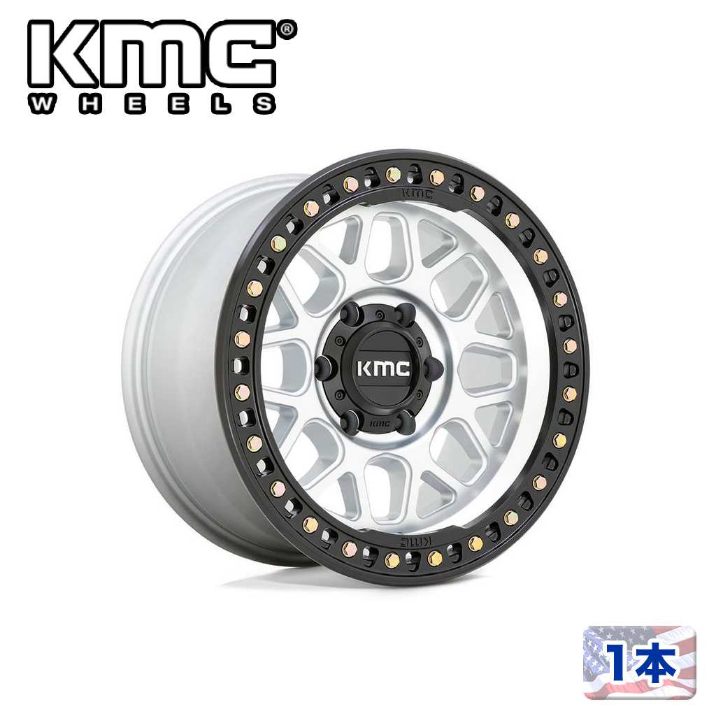 【KMC(ケーエムシー)日本販売代理店】 17インチアルミホイール1本 KM549 GRS 17×8.5J 8H 165.1 ±0 CB125.1 MACHINED W/ SATIN BLACK LIP 汎用