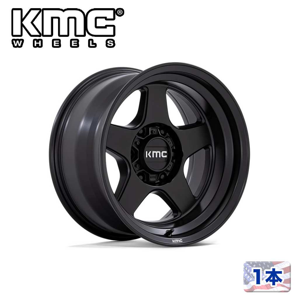 【KMC（ケーエムシー）日本販売代理店】 17インチアルミホイール 1本 汎用 KM728 LOBO MATTE BLACK 17×9J 5H 127 -38 CB71.5