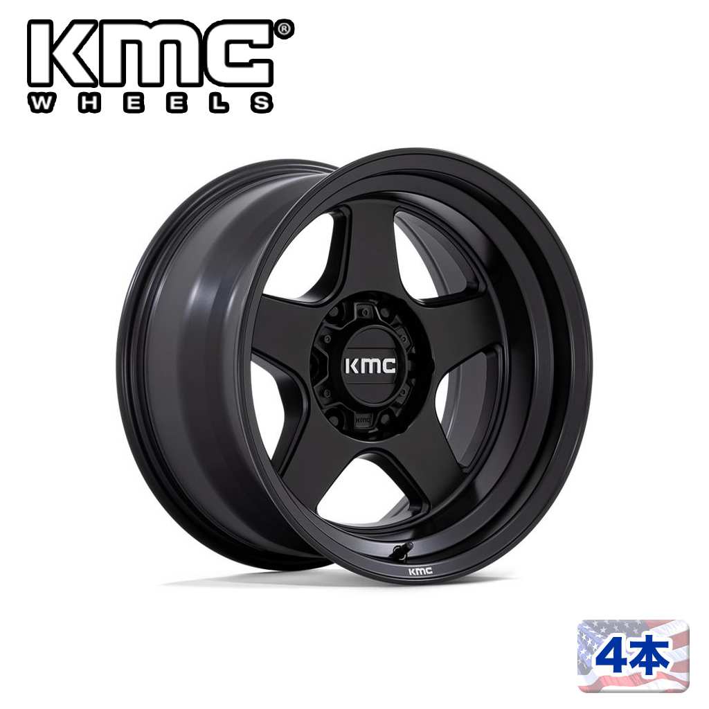 【KMC(ケーエムシー)日本販売代理店】17インチアルミホイール 4本汎用 KM728 LOBO MATTE BLACK17×8.5J 6H 139.7 -10 CB106.1|USATIRESHOP