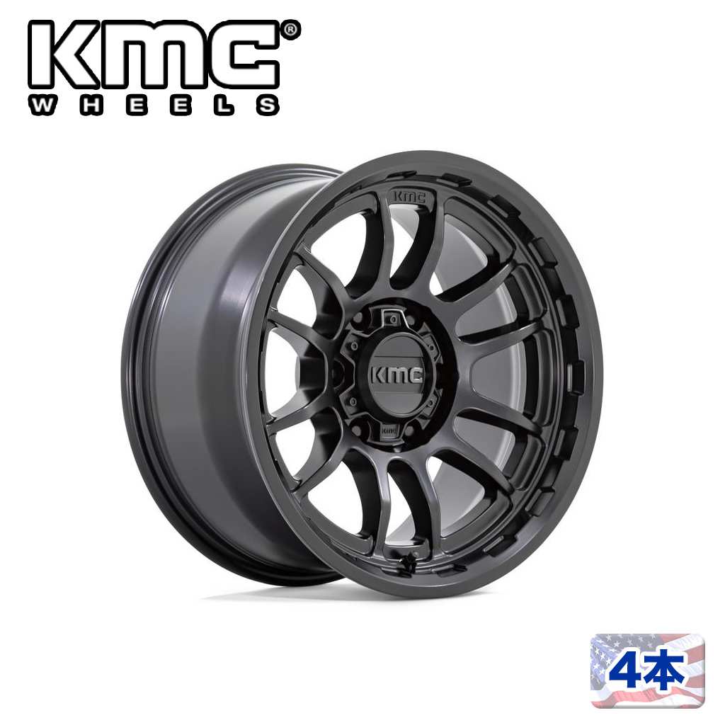 【KMC（ケーエムシー）日本販売代理店】 20インチアルミホイール 4本 汎用 KM727 WRATH SATIN BLACK 20×9J 5H 127 ±0 CB71.5