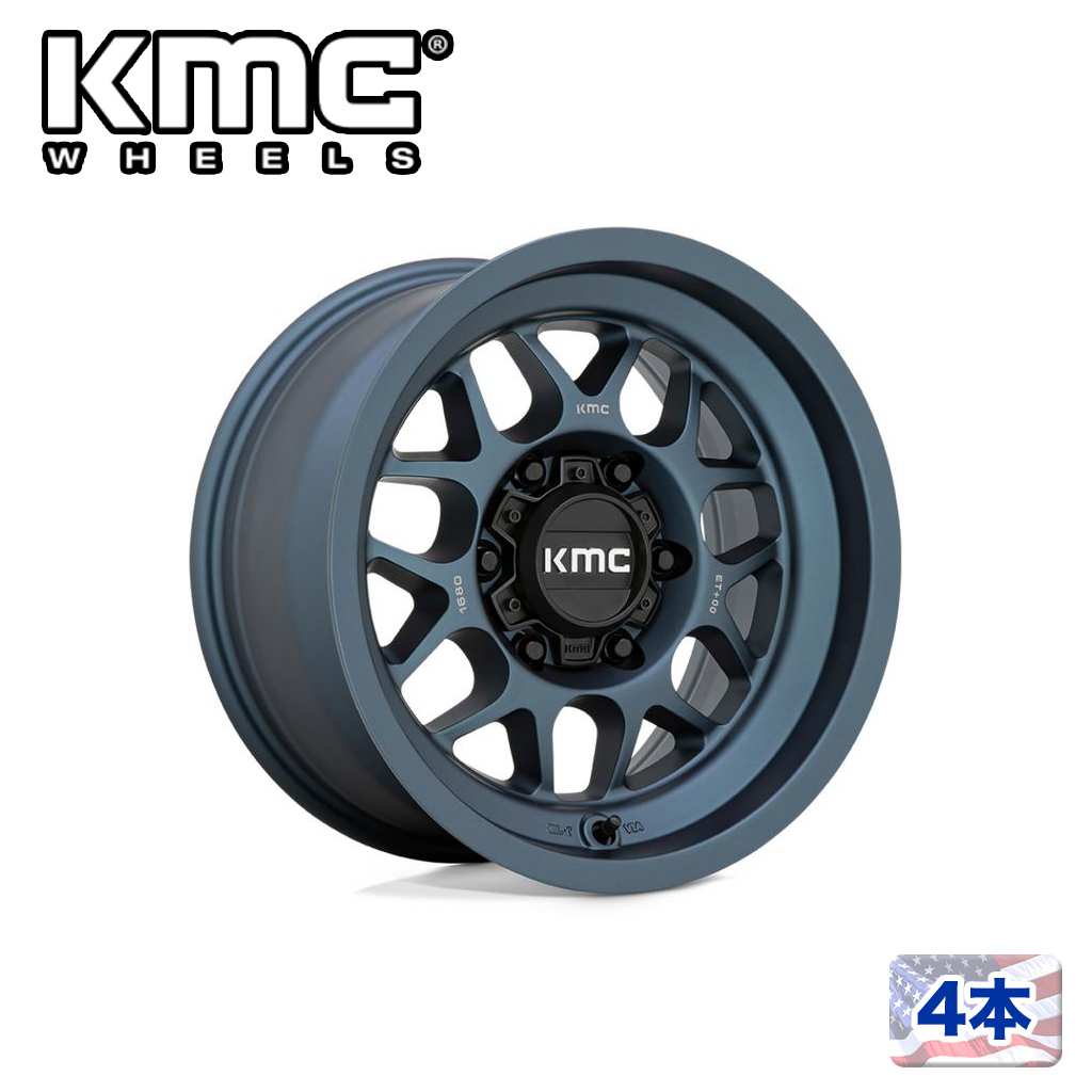 【KMC(ケーエムシー)日本販売代理店】17インチアルミホイール 4本汎用 KM725 TERRA METALLIC BLUE17×9J 5H 127 -38 CB71.5|USATIRESHOP