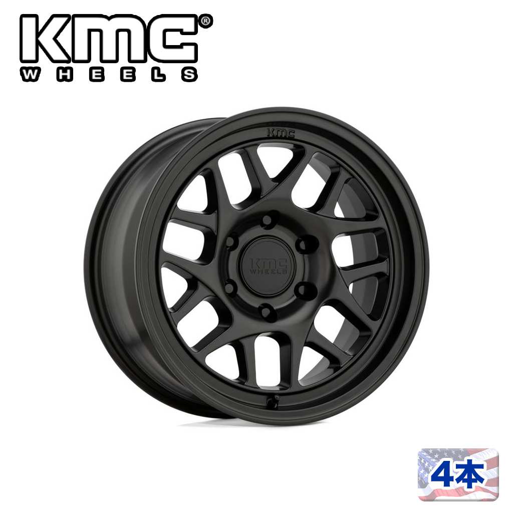 【KMC（ケーエムシー）日本販売代理店】 17インチアルミホイール 4本 汎用 KM717 BULLY OL SATIN BLACK 17×8.5J 5H 150 ±0 CB110.1