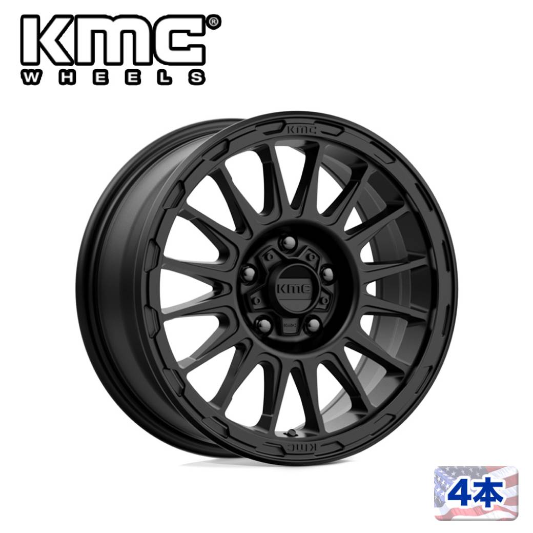 【KMC（ケーエムシー）日本販売代理店】 17インチアルミホイール 4本 汎用 KM542 IMPACT SATIN BLACK 17×8J 5H 108 +38 CB72.56