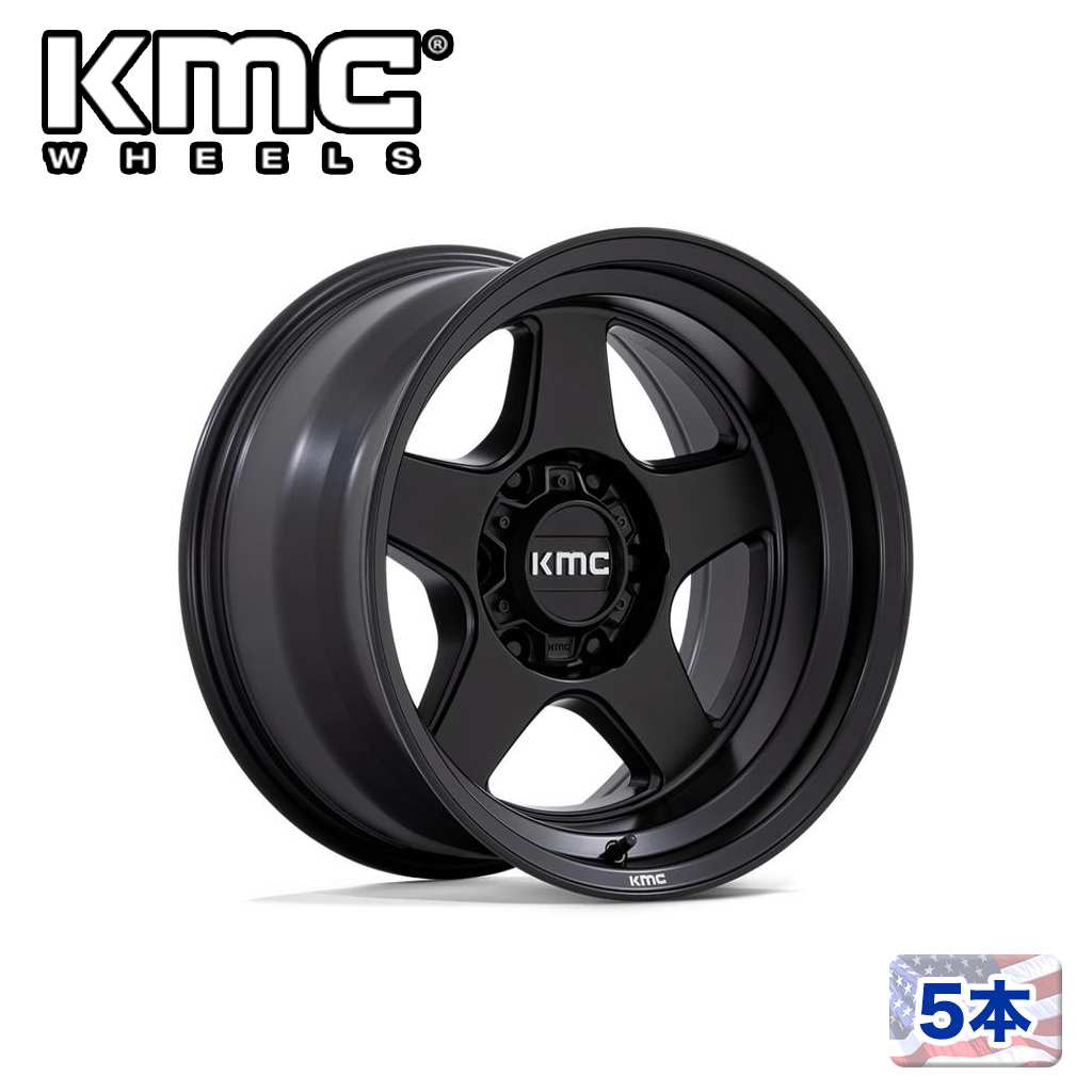 【KMC(ケーエムシー)日本販売代理店】17インチアルミホイール 5本汎用 KM728 LOBO MATTE BLACK17×8.5J 5H 127 +18 CB71.5|USATIRESHOP