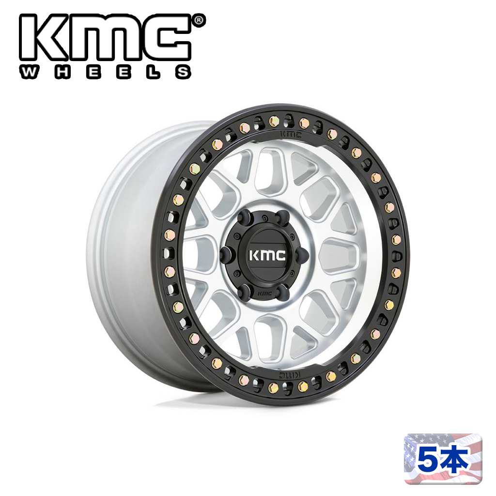 【KMC（ケーエムシー）日本販売代理店】 20インチアルミホイール 5本 汎用 KM549 GRS MACHINED W/ SATIN BLACK LIP 20×9J 6H 139.7 ±0 CB106.1