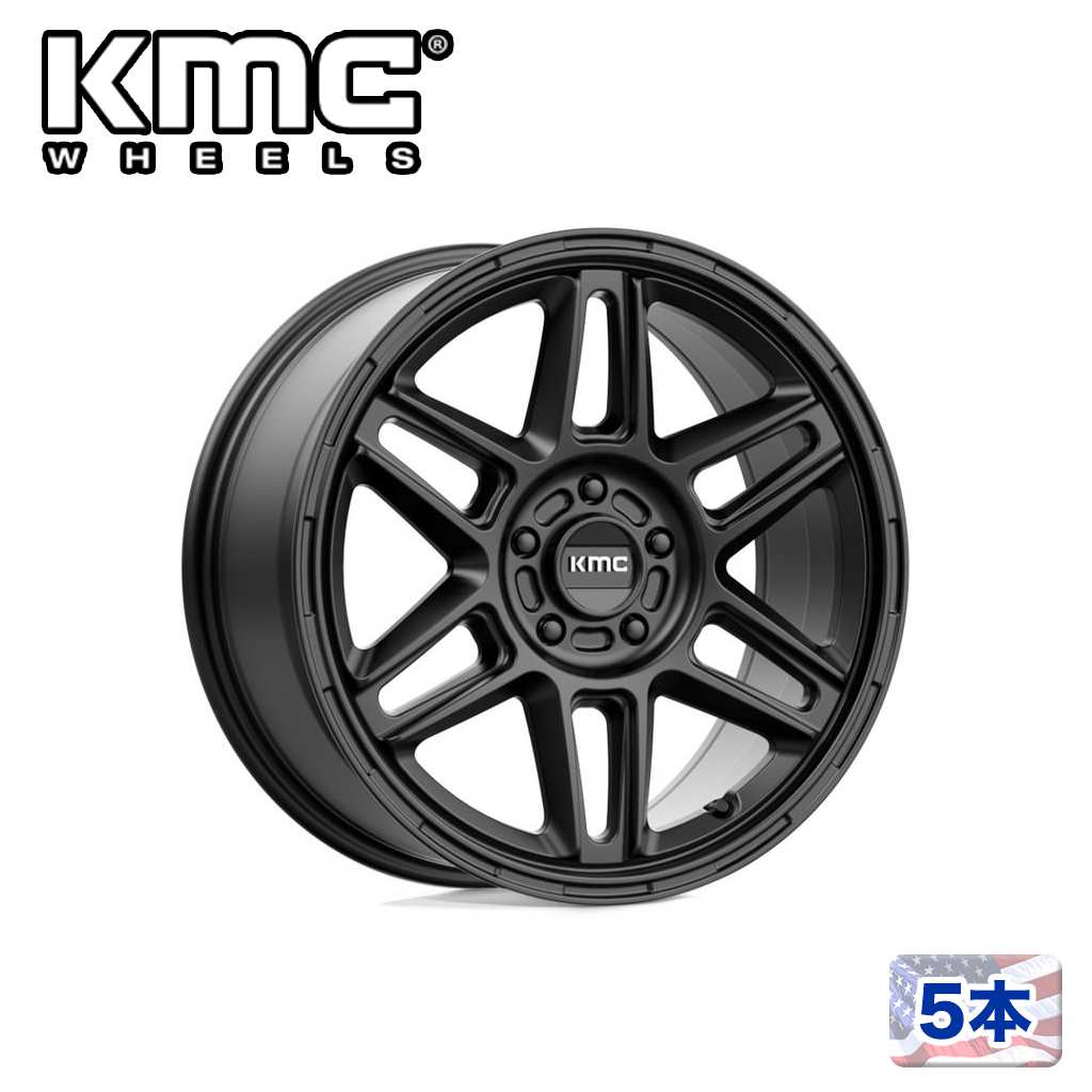 【KMC(ケーエムシー)日本販売代理店】17インチアルミホイール 5本汎用 KM716 NOMAD SATIN BLACK17×8J 5H 110 +38 CB72.56|USATIRESHOP