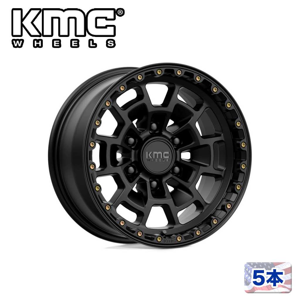 【KMC（ケーエムシー）日本販売代理店】17インチアルミホイール 5本汎用 KM718 SUMMIT SATIN BLACK17&times;8.5J 6H 135 &plusmn;0 CB87.1｜USATIRESHOP 189,250円
