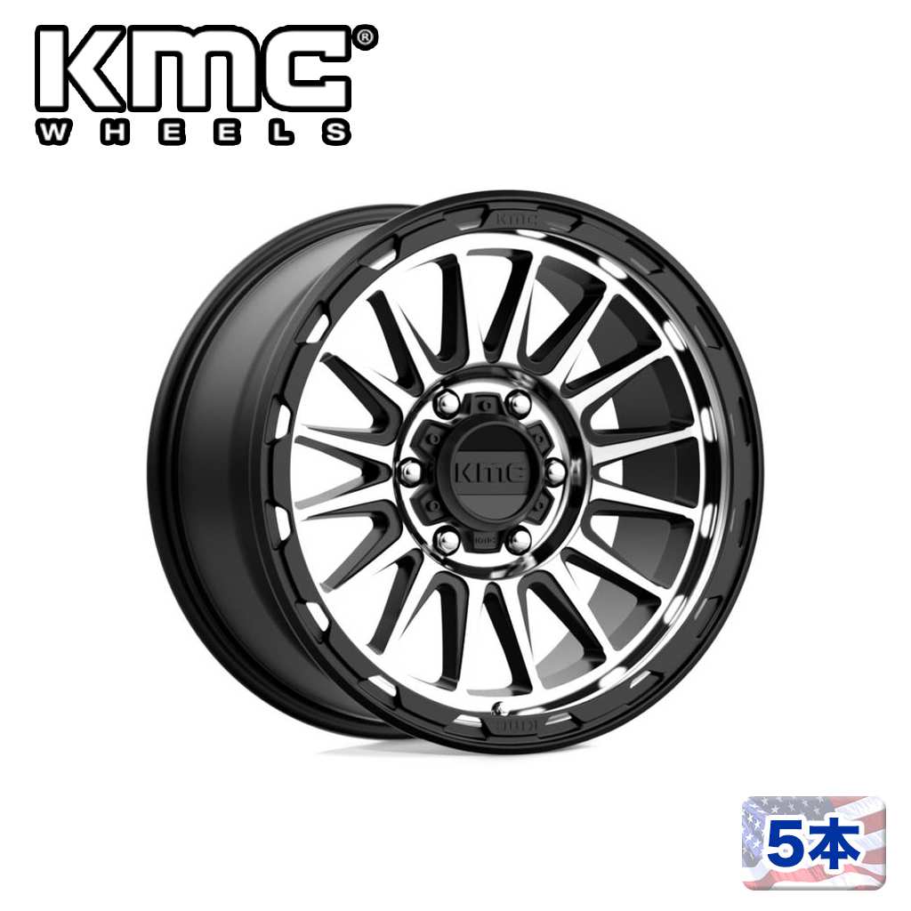 【KMC(ケーエムシー)日本販売代理店】16インチアルミホイール 5本汎用 KM542 IMPACT SATIN BLACK MACHINED16×7J 5H 114.3 +30 CB72.56|USATIRESHOP