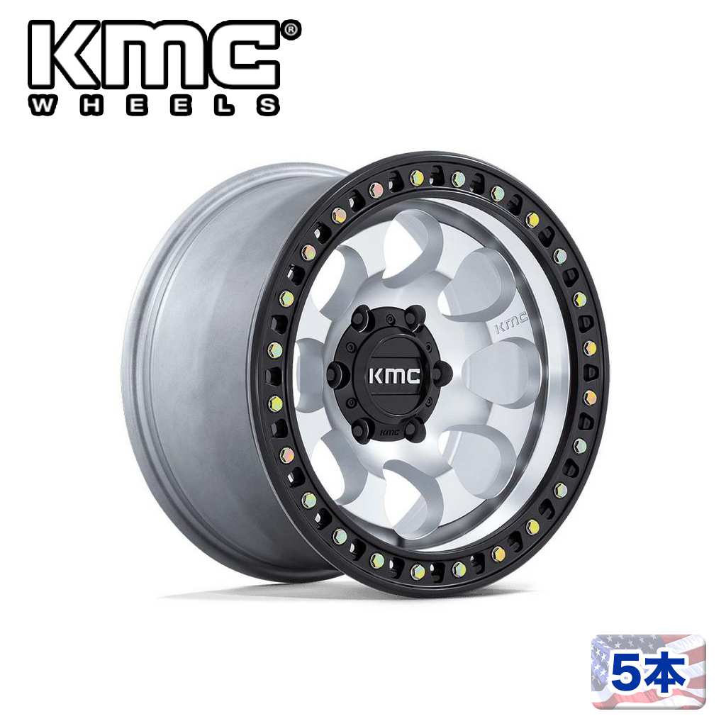 【KMC(ケーエムシー)日本販売代理店】 17インチアルミホイール5本 KM550 RIOT SBL 17×9J 5H 127 -12 CB71.5 MACHINED W/ SATIN BLACK LIP 汎用 235,500円
