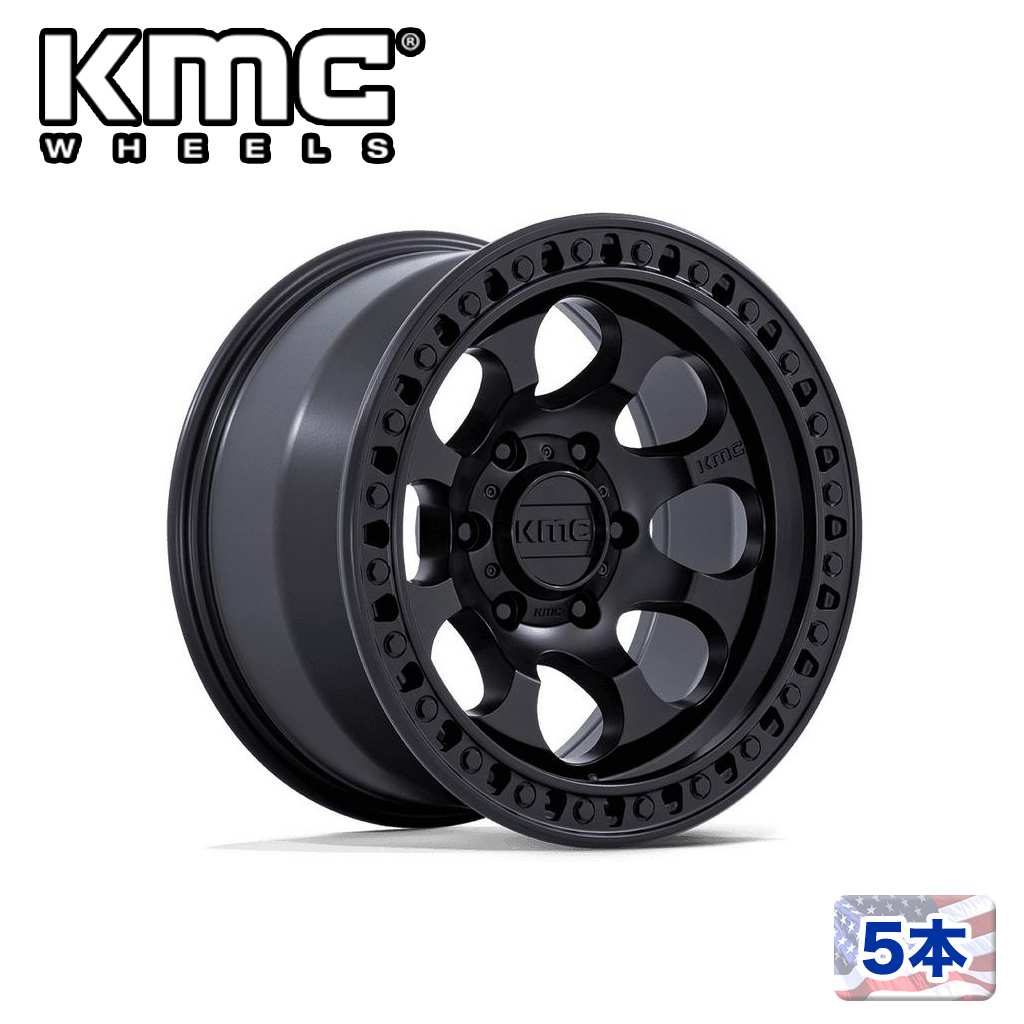 【KMC(ケーエムシー)日本販売代理店】 17インチアルミホイール5本 KM550 RIOT SBL 17×8.5J 5H 127 -12 CB71.5 SATIN BLACK 汎用
