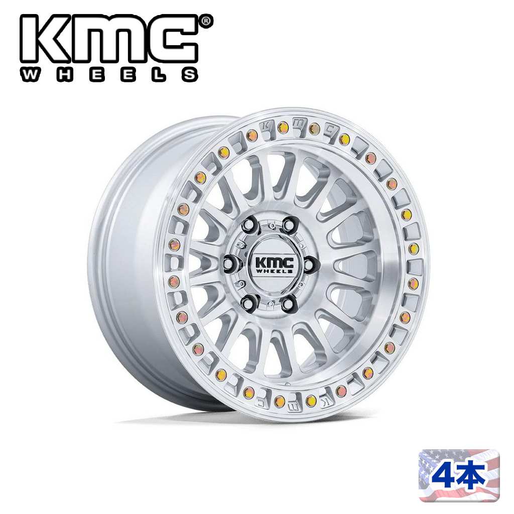 【KMC 正規品】 18インチホイール 4本 KM552 IMS 18×9 8H 170 ±0 CB125.1 GLOSS SILVER W/ MACHINED FACE 汎用/KM552SD18908700