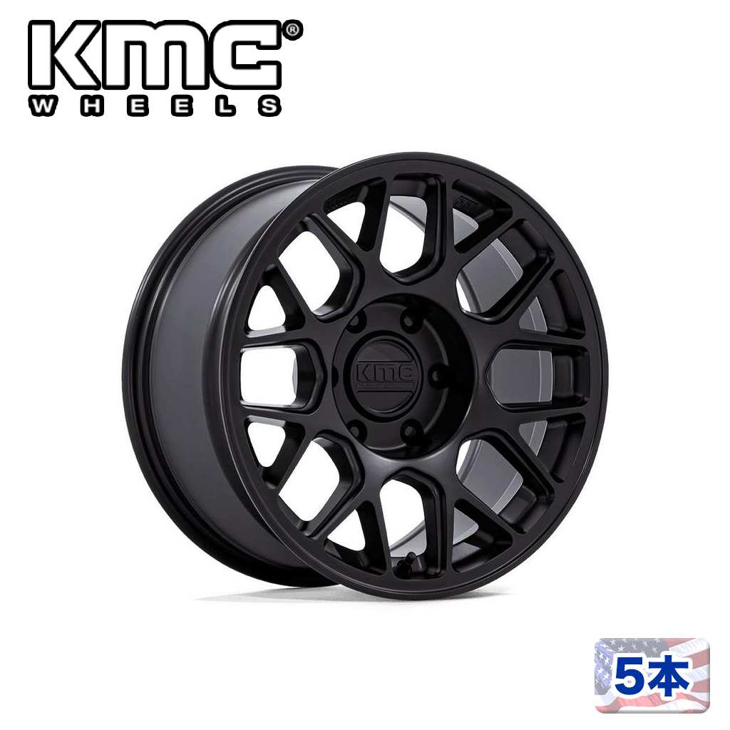 【KMC 正規品】 17インチホイール 5本 KM730 HATCHET 17×8.5 6H 139.7 +25 CB106.1 MATTE BLACK/マットブラック 汎用/KM730MX17856825