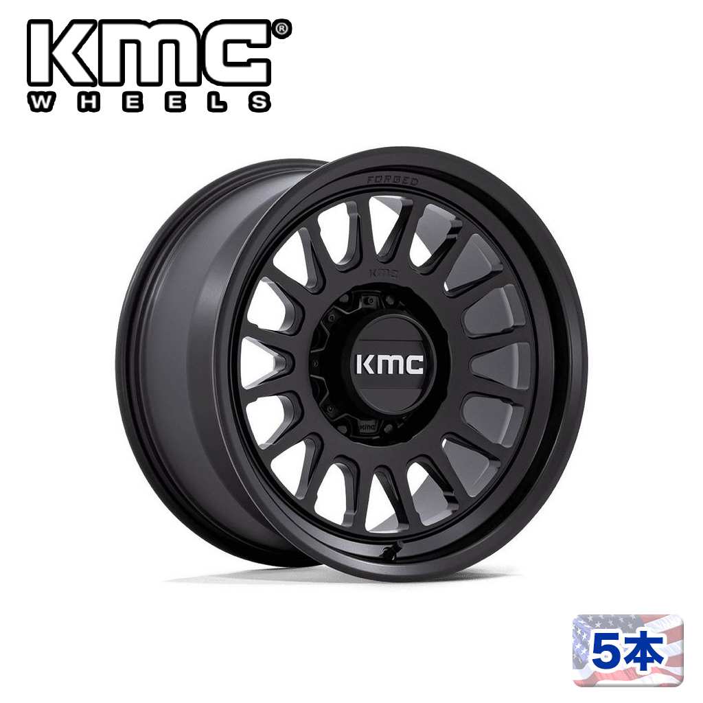 【KMC 正規品】 18インチホイール 5本 KM452 IMPACT FORGED MONOBLOCK 18×9 8H 165.1 ±0 CB125.1 SATIN BLACK/サテンブラック 汎用/KM452MX18908000