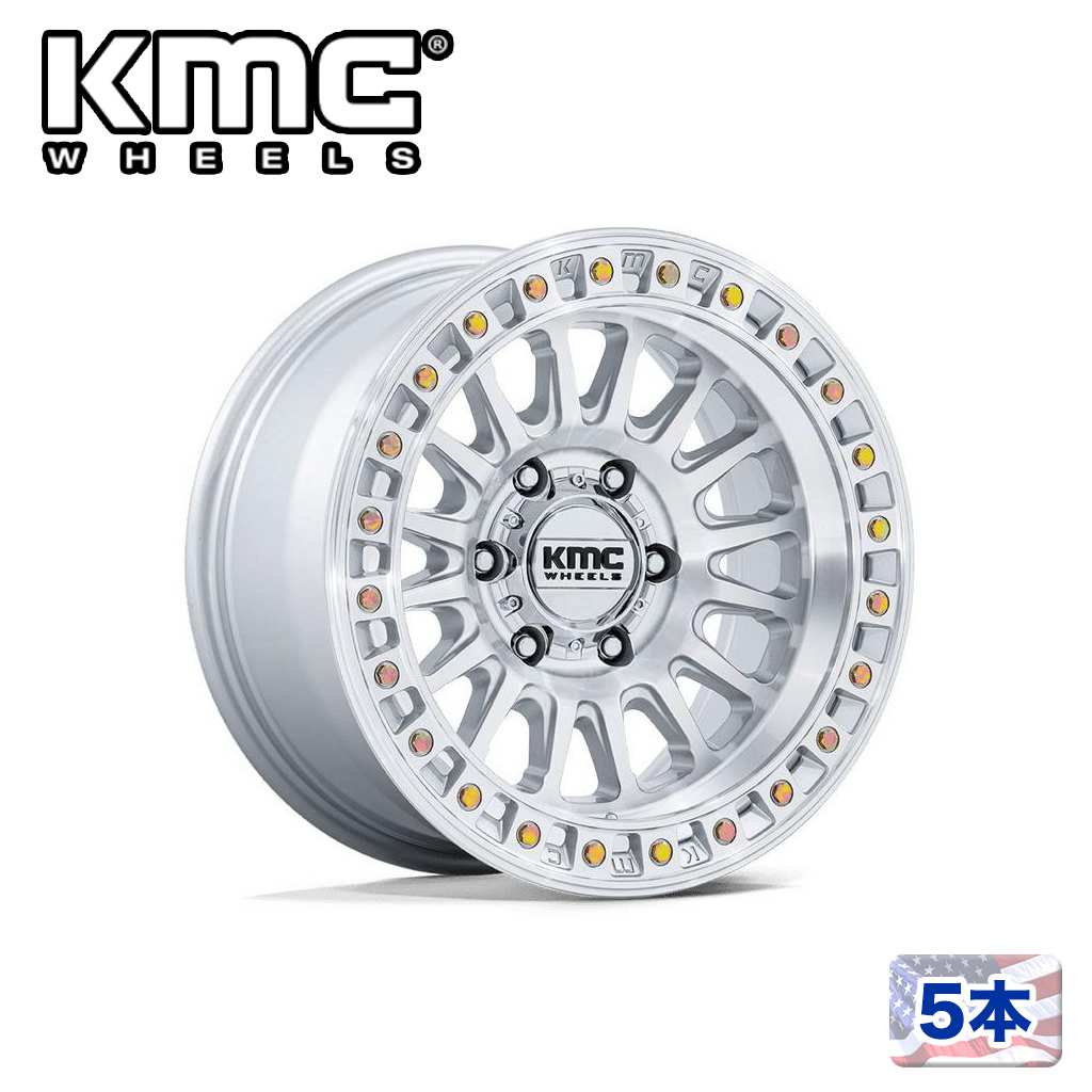 【KMC 正規品】18インチホイール 5本KM552 IMS 18&times;9 8H 180 &plusmn;0 CB124.2GLOSS SILVER W/ MACHINED FACE汎用/KM552SD18908800｜USATIRESHOP