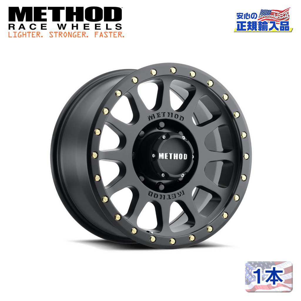 【Method Race Wheels 正規品】 18インチアルミホイール 1本 MR305 NV マットブラック/グロスブラックリップ 18×9J 8H 170 +18 CB130.8