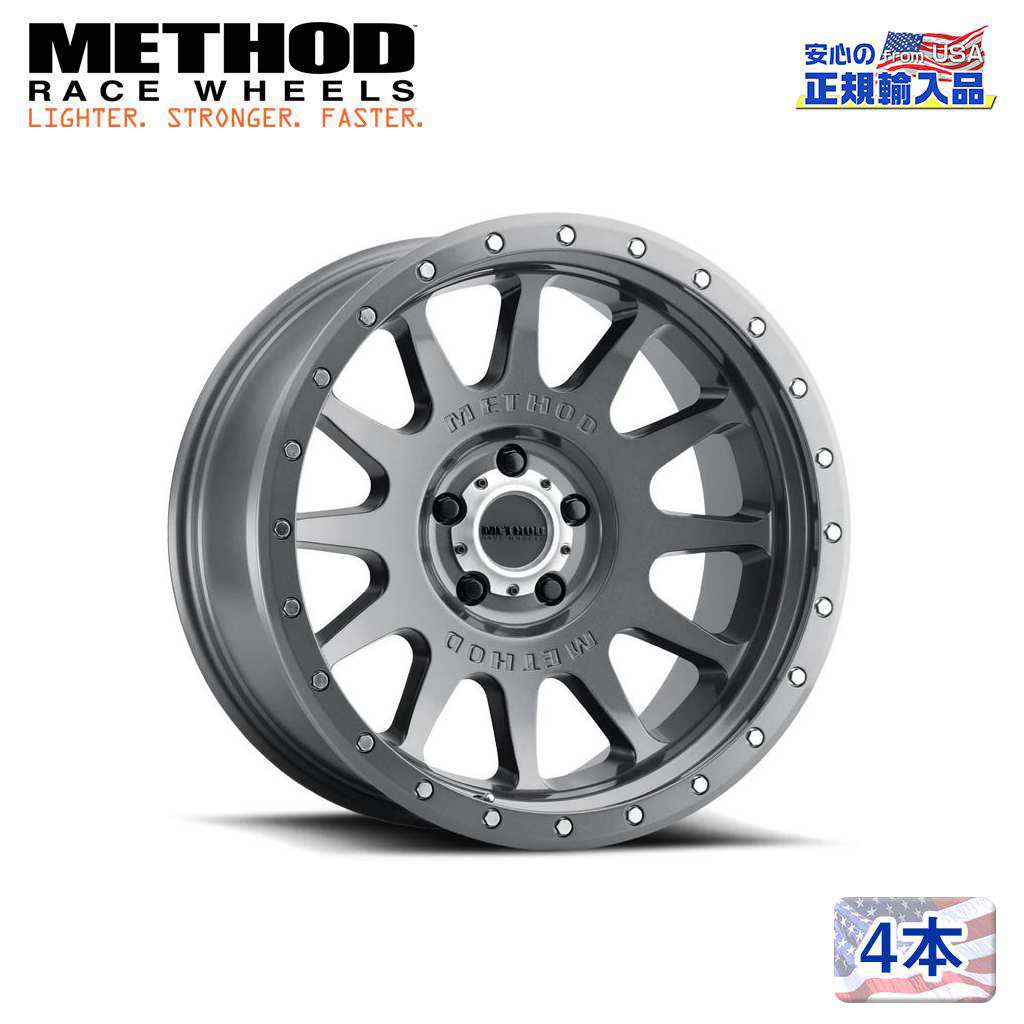 【Method Race Wheels(メソッドレース)正規代理店】 20インチアルミホイール 4本 MR605 NV グロスチタニウム 20X10 6H135 -24 CB87 汎用