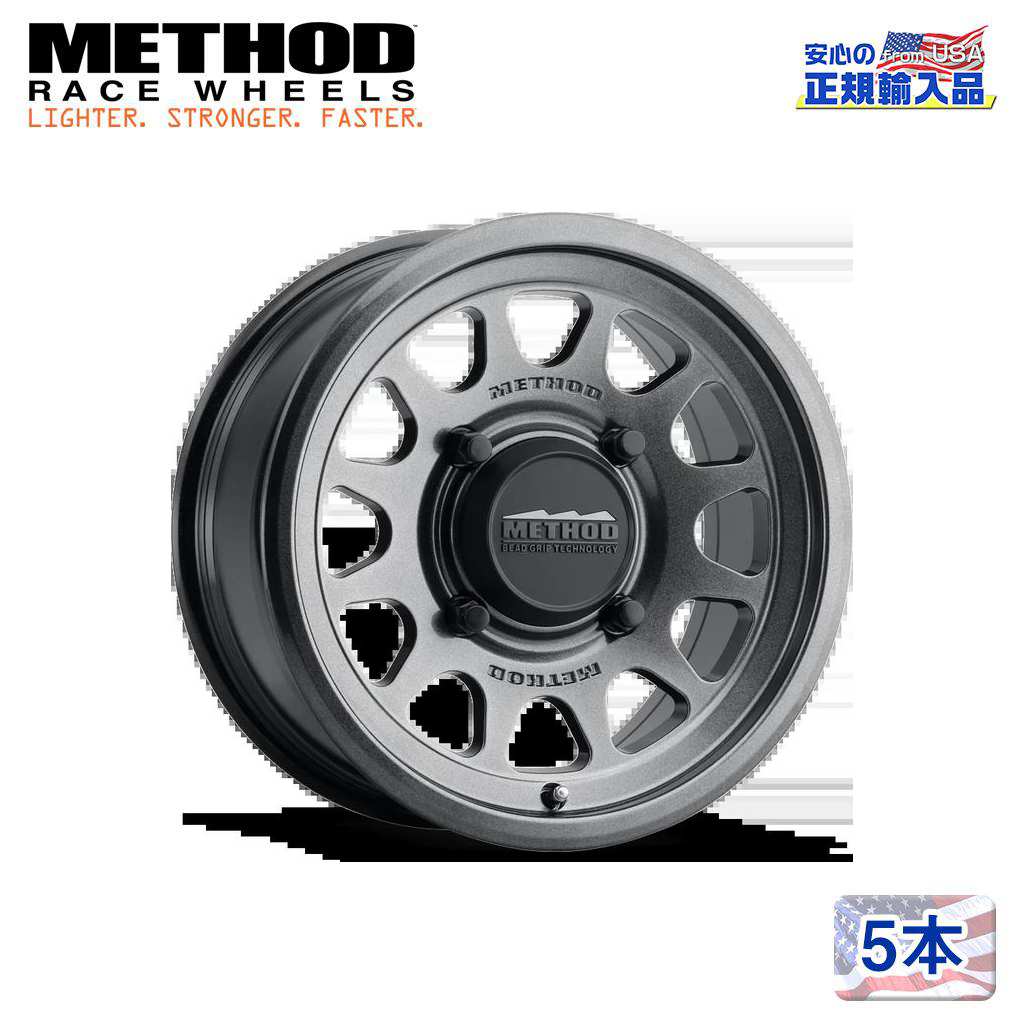 【Method Race Wheels(メソッドレース)正規代理店】 15インチアルミホイール 5本 MR414 Bead Grip GRAPHITE 15X10 5H114.3 +25 CB76 汎用