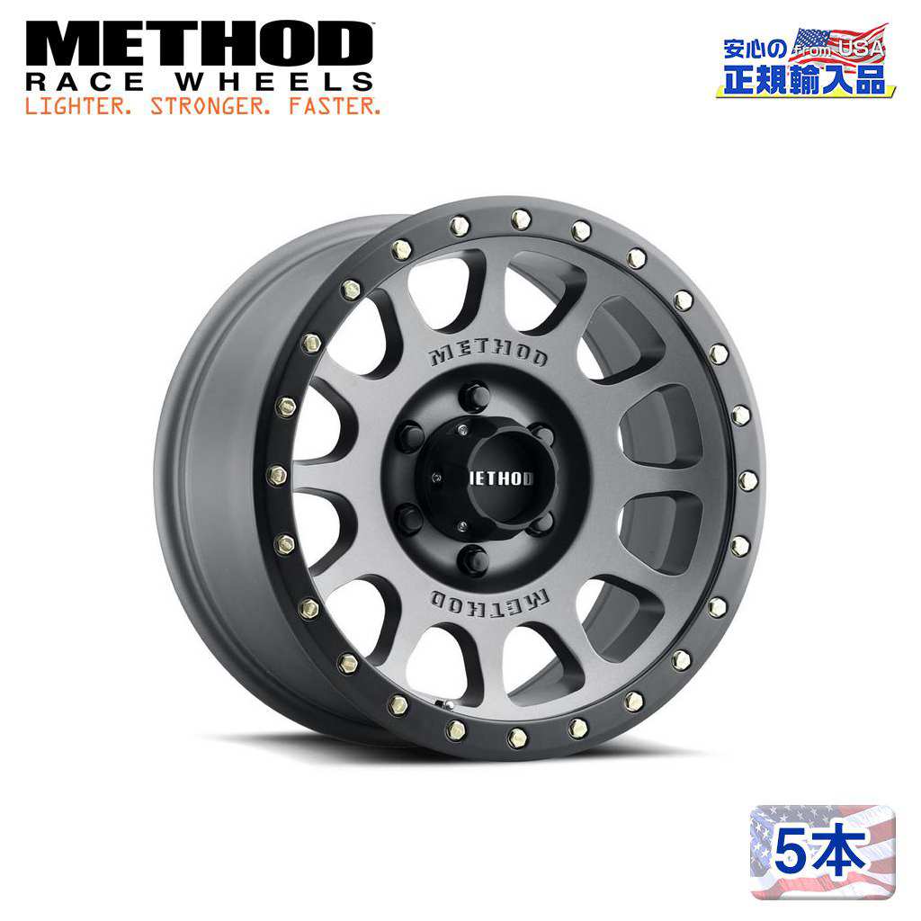 【Method Race Wheels(メソッドレース)正規代理店】 17インチアルミホイール 5本 MR305 NV 17×8.5J 6H139.7 ±0 チタニウム/マットブラックリップ 汎用