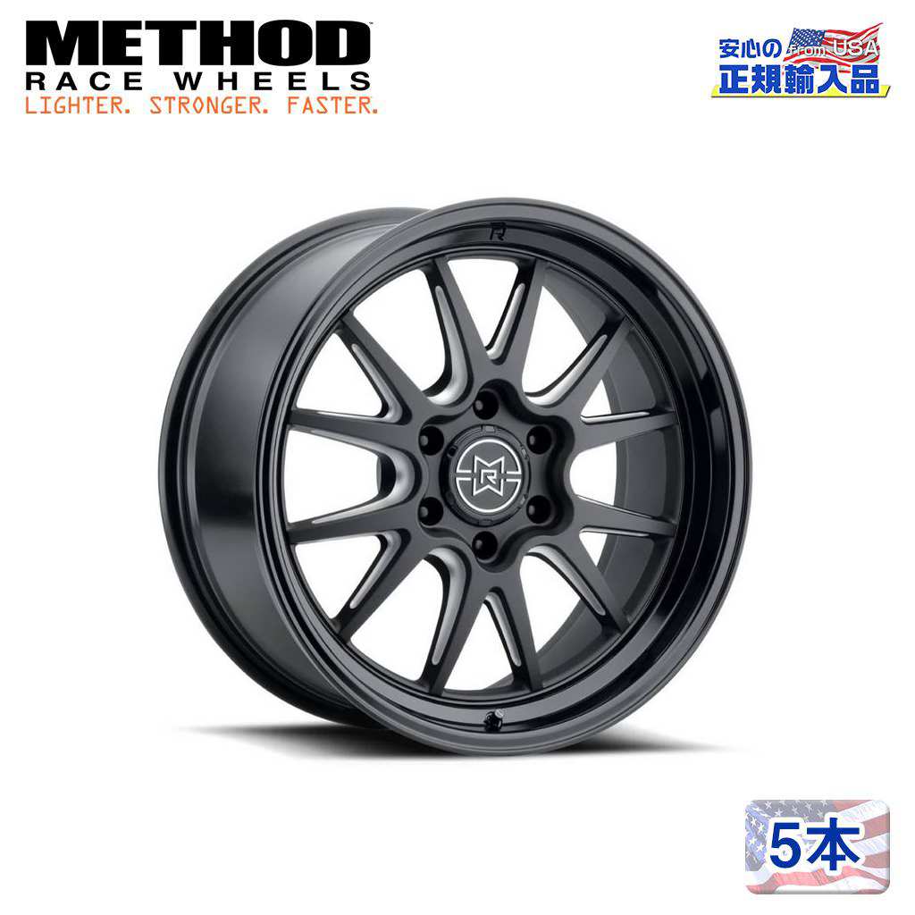 【Method Race Wheels (メソッドレース) 正規代理店】 22インチアルミホイール 5本セット MR802 ダブルブラックミルド 22×12 6H135 -40 CB87 汎用