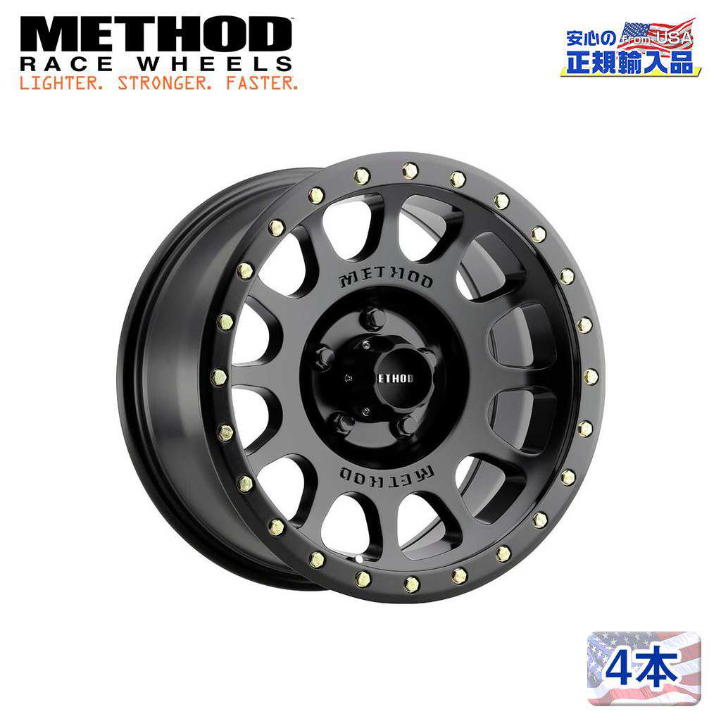 【Method Race Wheels 正規品】 20インチアルミホイール 4本 MR305 NV マットブラック/グロスブラックリップ 20×9J 6H 135 +18 CB94