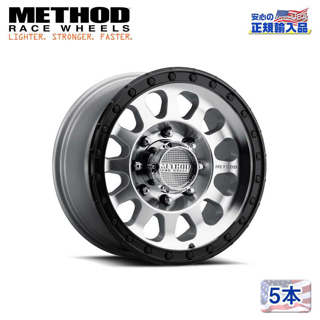 【Method Race Wheels 正規品】18インチアルミホイール 5本MR315 マシンド/グロスブラックリップ18&times;9J 8H 165.1 +18 CB130.8｜USATIRESHOP