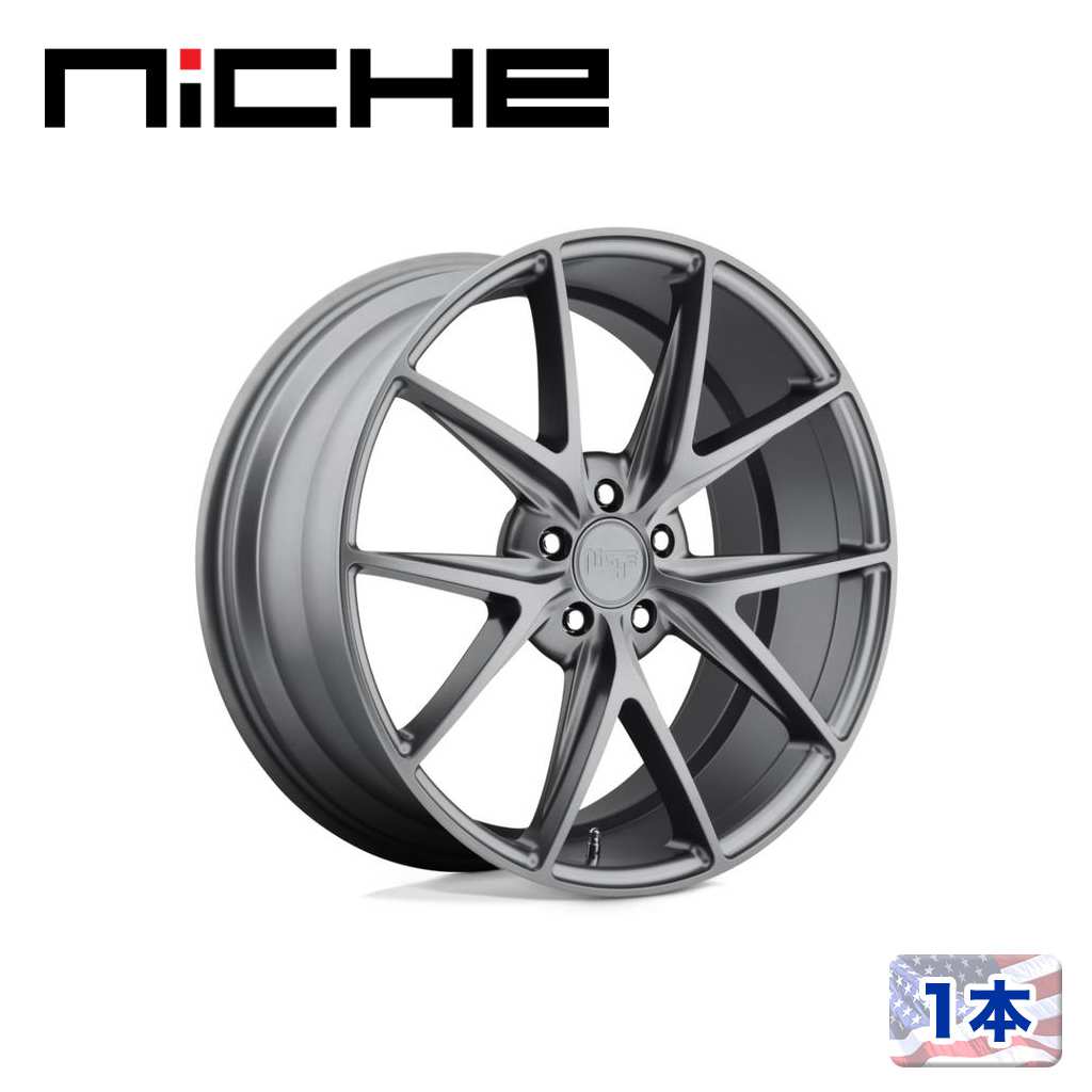 【NICHE（ニッチェ）日本総代理店】 19インチアルミホイール 1本 汎用 M116 MISANO マットガンメタル 19×9.5J 5H 120 +35 CB72.56