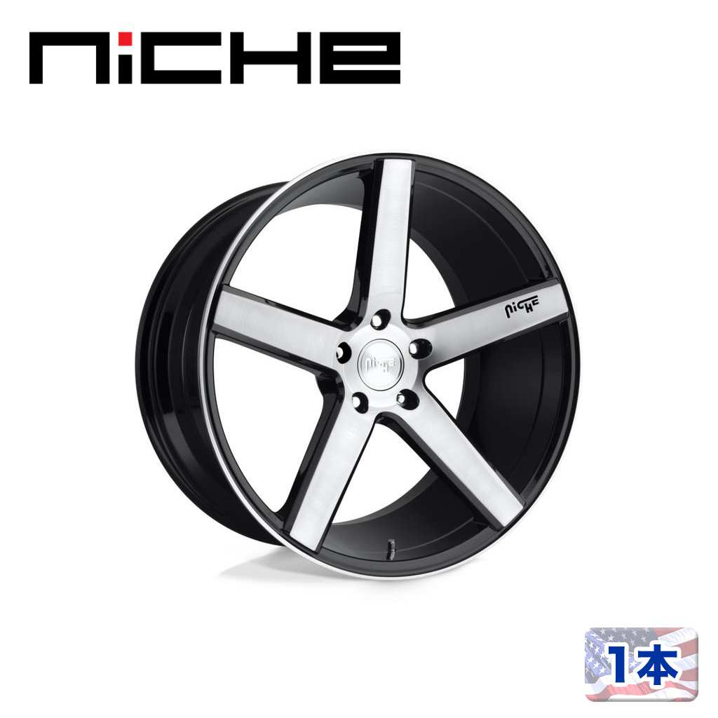 【NICHE（ニッチェ）日本総代理店】20インチアルミホイール 1本汎用 M124 MILAN グロスブラックブラッシュ20&times;8.5J 5H 114.3 +35 CB72.56｜USATIRESHOP