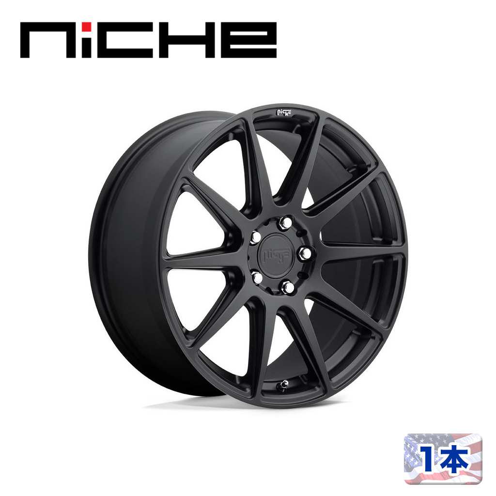 【NICHE 正規品】20インチ アルミホイール 1本M147 ESSEN 20×10.5 5H 112 +27 CB66.56MATTE BLACK(マットブラック)汎用/M1472005F8+27|USATIRESHOP