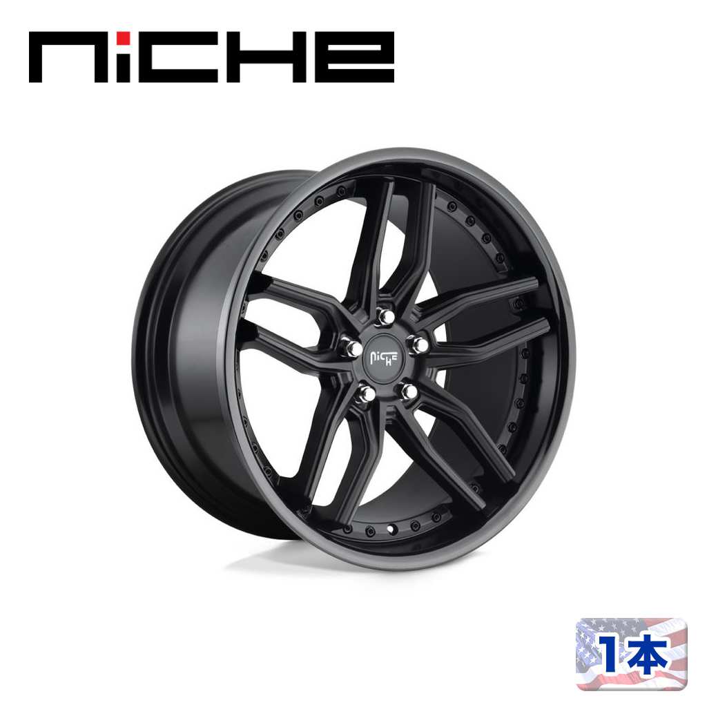 【NICHE(ニッチェ)日本総代理店】19インチアルミホイール 1本汎用 M194 METHOS グロスブラック/マットブラック19×8.5J 5H 114.3 +35 CB72.56|USATIRESHOP